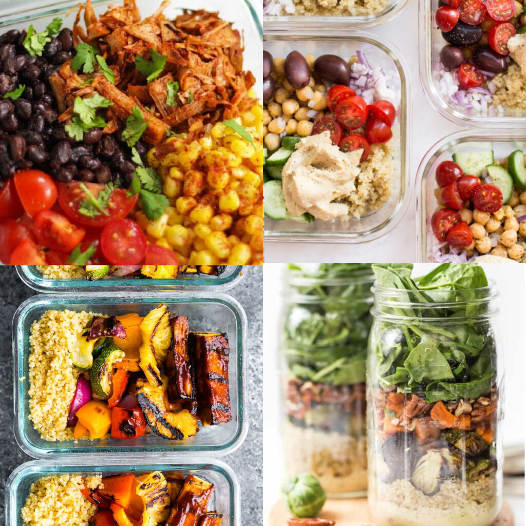 vegan meal prep recipes collage of post recipes